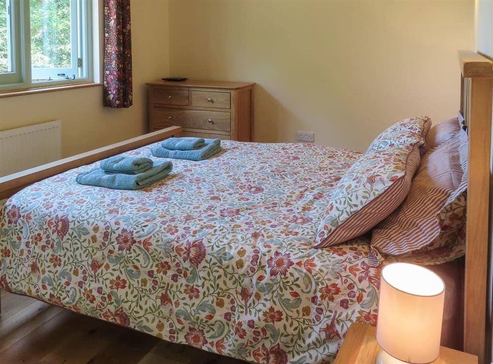 Double bedroom at South Greenslade Farm Lodge in Brompton Regis, Exmoor, Somerset