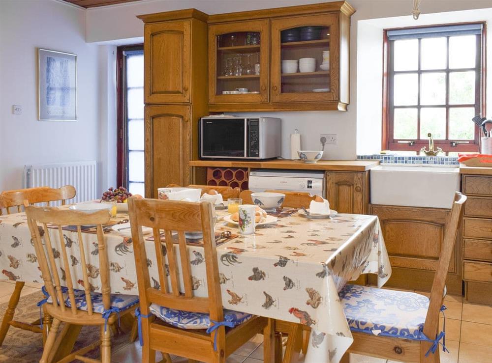 Convenient dining area within kitchen at South House in Lathones, near St Andrews, Fife
