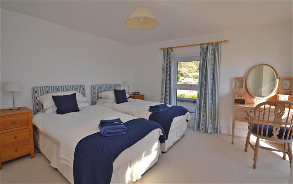 The first floor twin bedroom at South Riding in Thurlestone