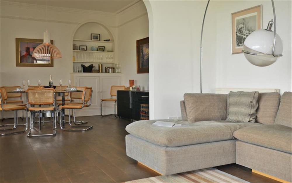 The lounge area leads to the dining room at South Riding in Thurlestone