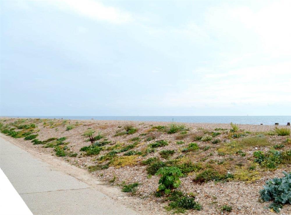 Tranquil beach area at Southern Bell in Hayling Island, Hampshire