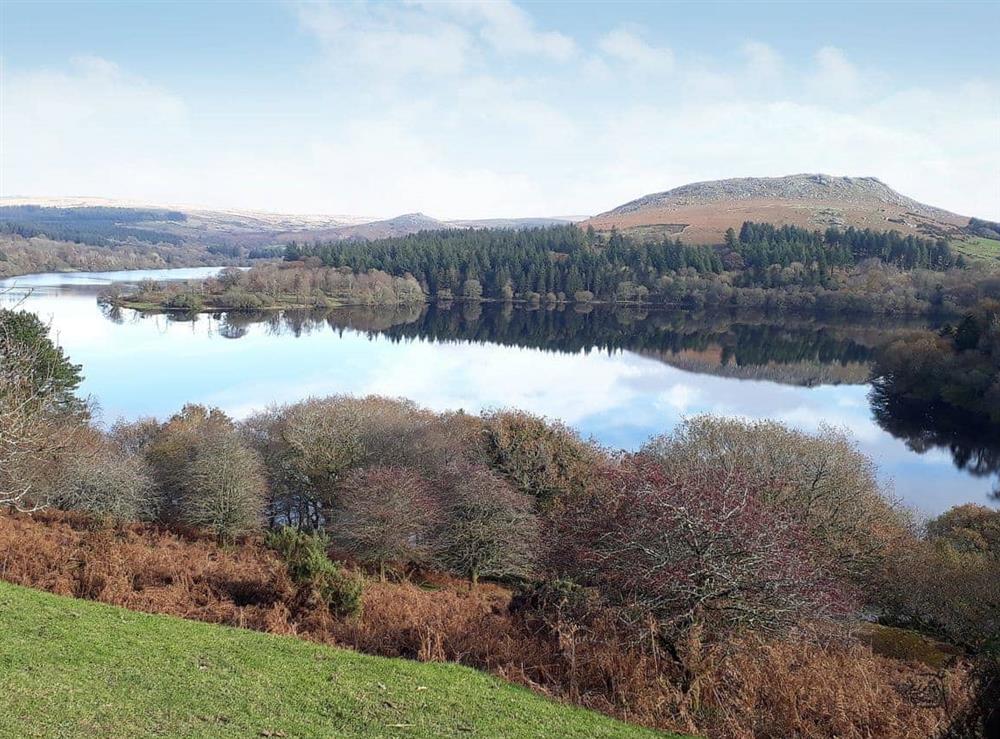 View of Burrator Reservoir from cycle track at Southlake Barn in Dousland, near Yelverton, Devon