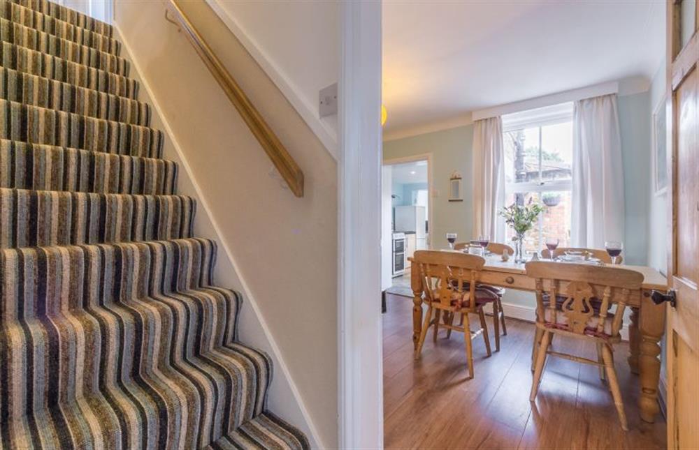 Ground floor: Stairs from the dining room at Southvale, Snettisham near Kings Lynn