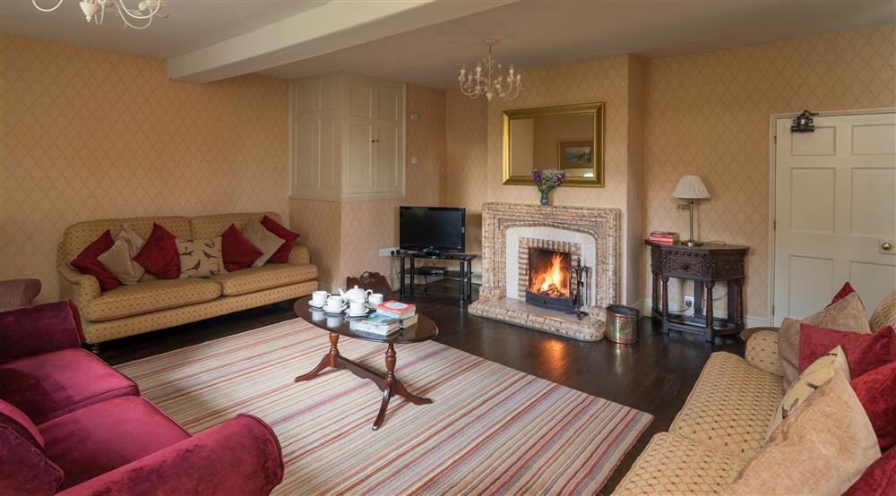 The main sitting room at Southwood House Farm in Ticknall, Leicestershire