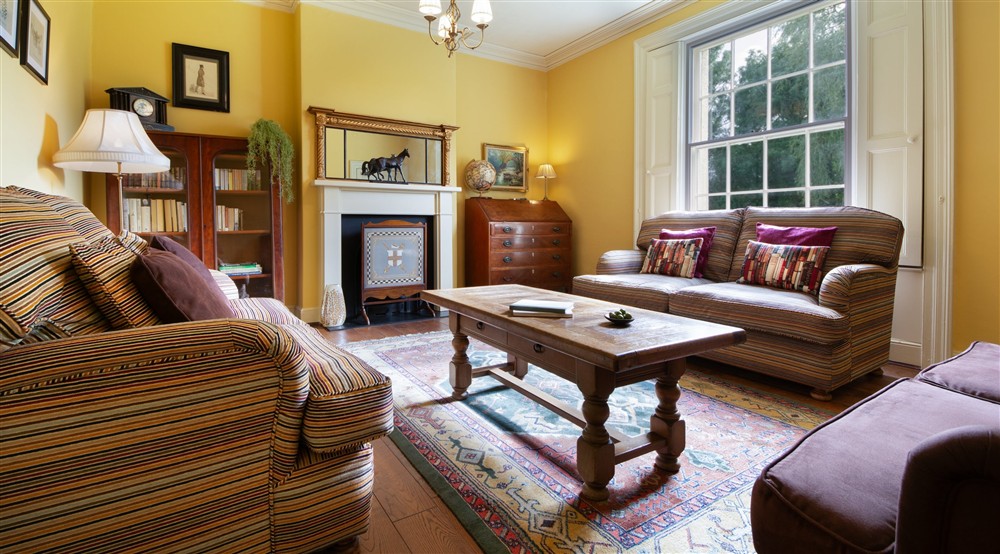 The small sitting room at Southwood House Farm in Ticknall, Leicestershire