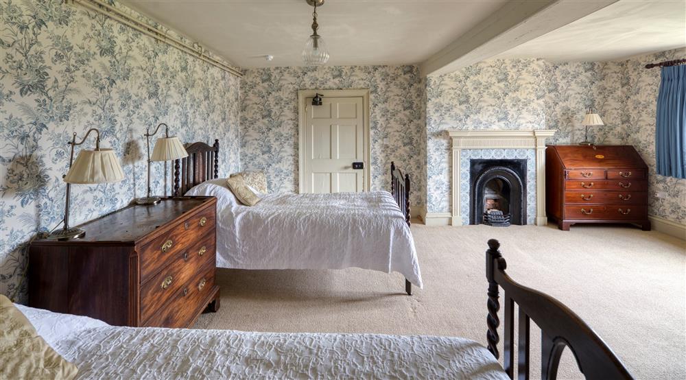 The twin bedroom on the first floor at Southwood House Farm in Ticknall, Leicestershire