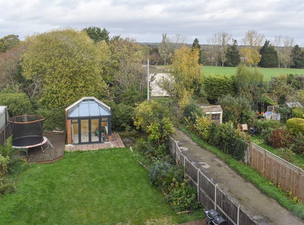 View over garden from upstairs at Southwood House in New Eltham, London