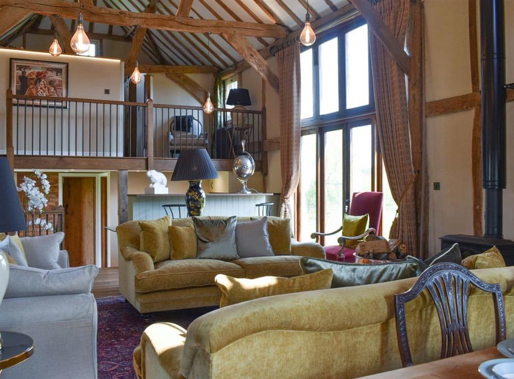 Living area at Sparr Farm Barn in Wisborough Green, near Billingshurst, West Sussex