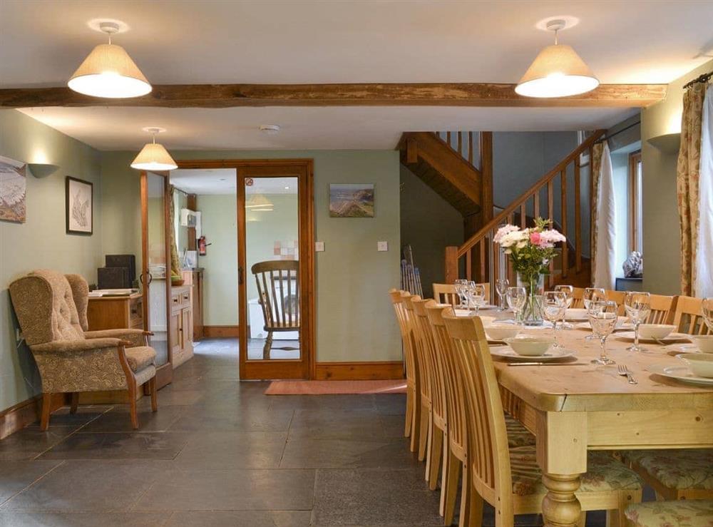 Attractive dining room at Speke’s Retreat in Hartland, Devon