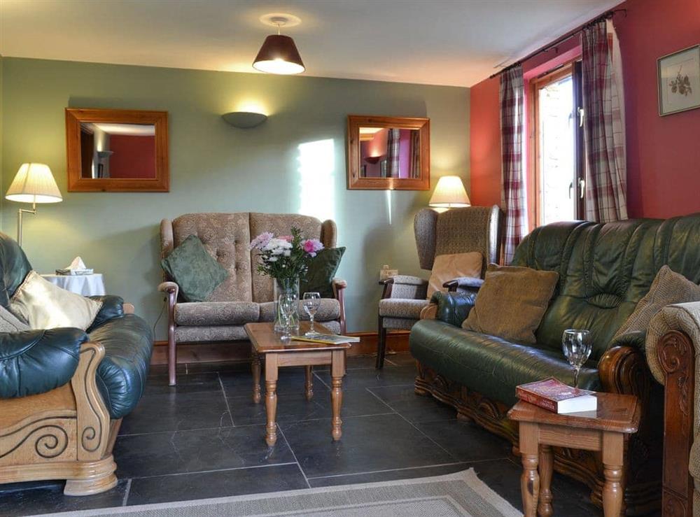 Welcoming living room at Speke’s Retreat in Hartland, Devon