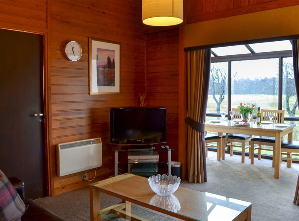 Open plan living space at Chalet 20, 