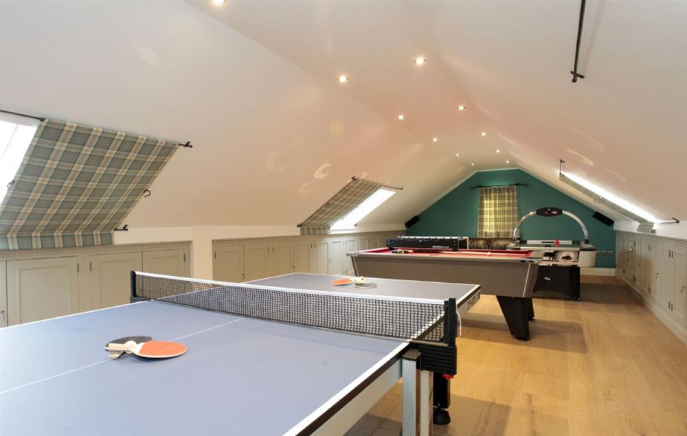 Second floor: Games room with table tennis, pool, table football and air hockey challenges at Spicer Manor, Ingbirchworth