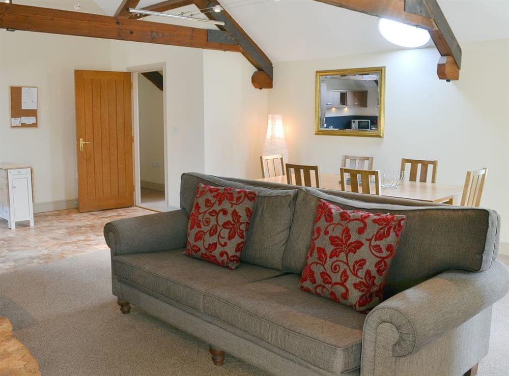 Comfortable open plan living space at Spindlestone Mill Apartments -The Loft in Belford, near Bamburgh, Northumberland