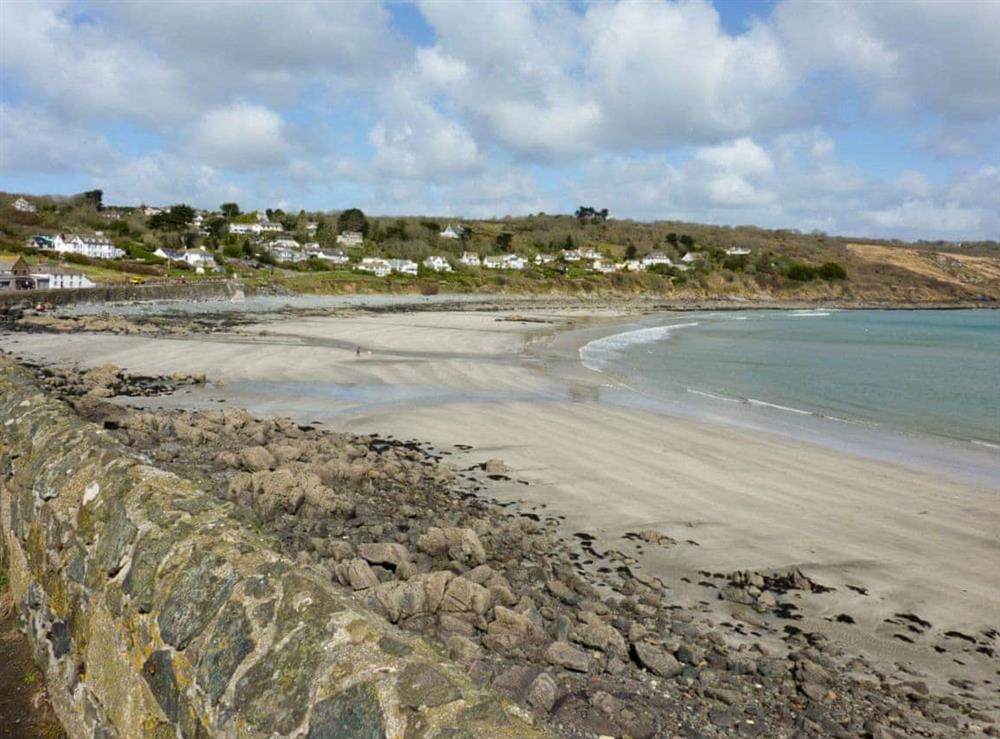 Beach by apartments at Spindrift in Coverack, near Helston, Cornwall