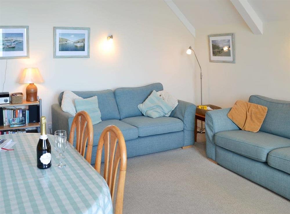 Comfortable living/ dining room at Spindrift in Coverack, near Helston, Cornwall