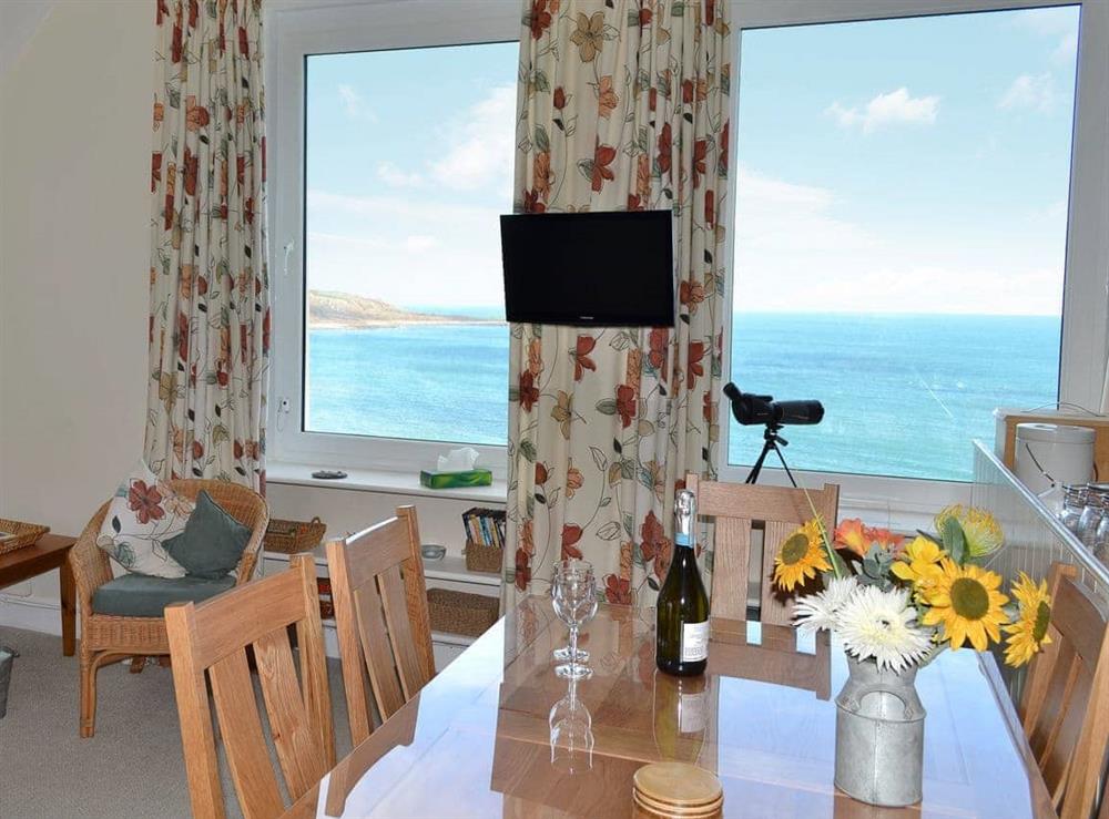 Delightful open plan living space with far reaching sea views at Spindrift in Coverack, near Helston, Cornwall