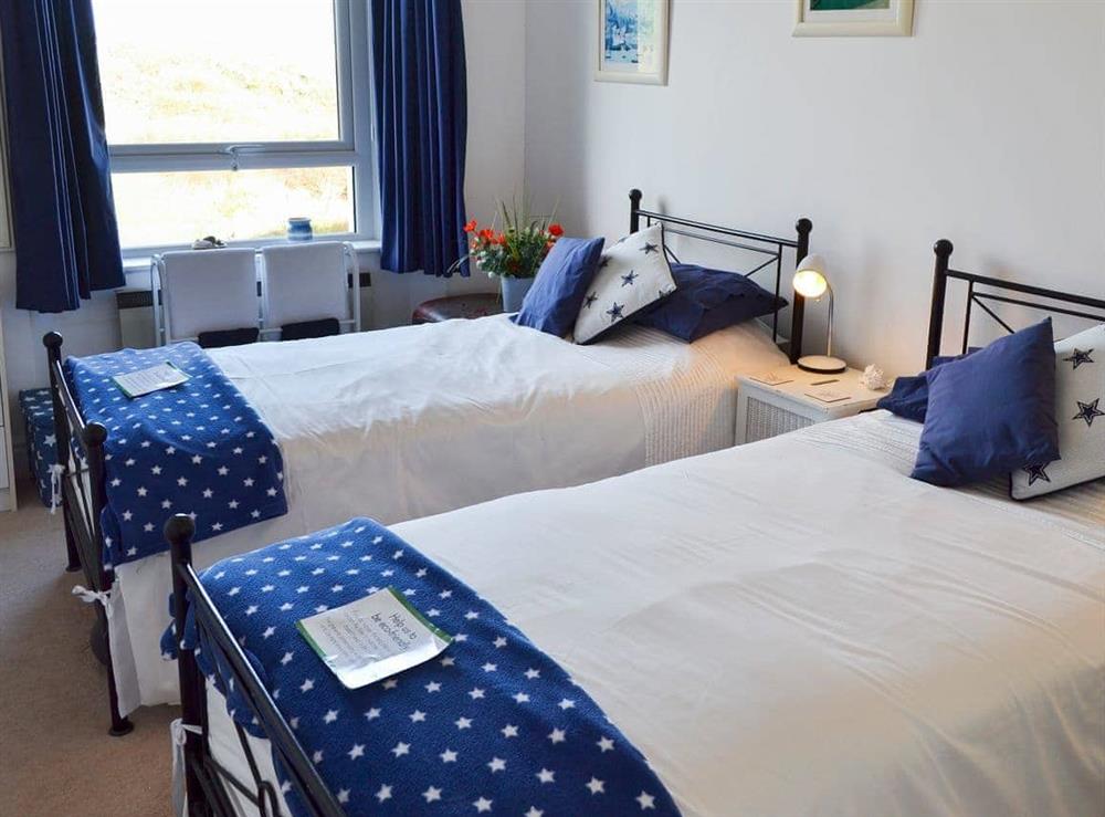 Twin bedroom at Spindrift in Coverack, near Helston, Cornwall