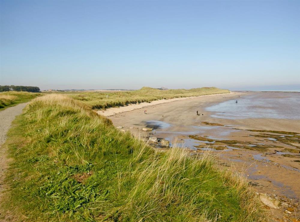 Far-reaching sea views lie beyond the sand dunes at Spindrift in Seahouses, Northumberland
