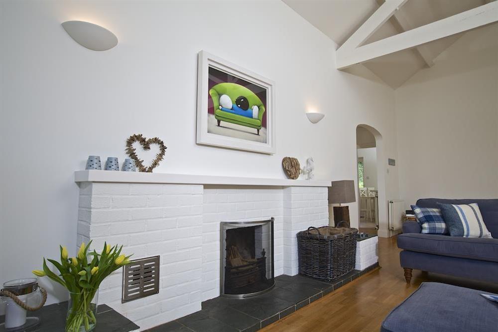 Fireplace in the spacious lounge at Spindrift in , Thurlestone