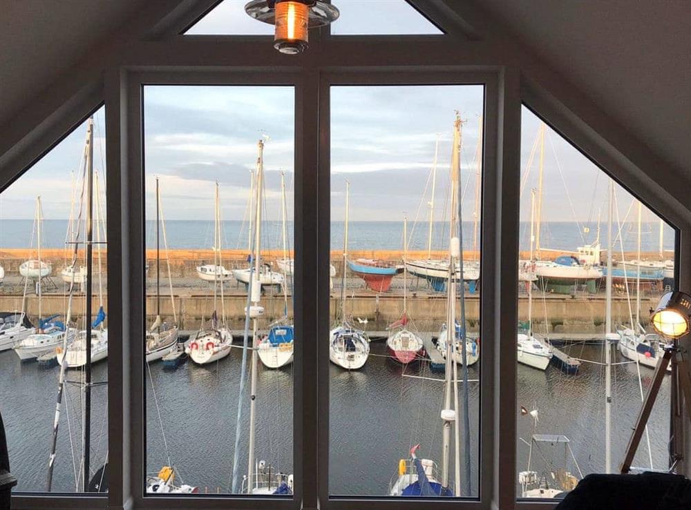 Amazing views over the harbour and sea at Spinnaker in Lossiemouth, Moray, Morayshire