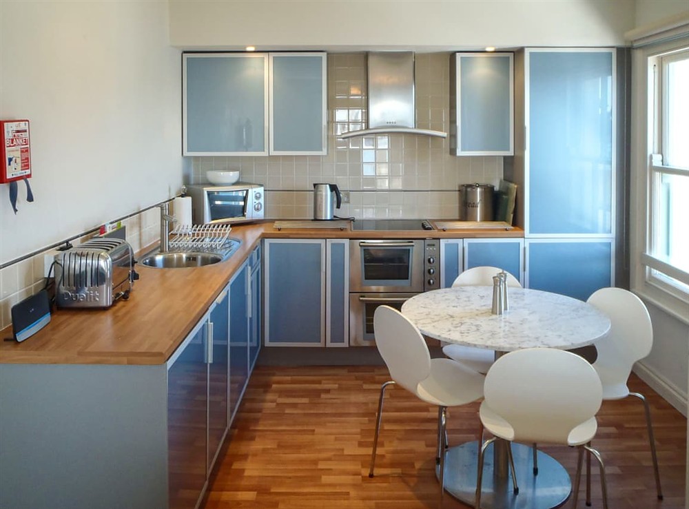 Kitchen area at Spinnaker in St Mawes, Cornwall