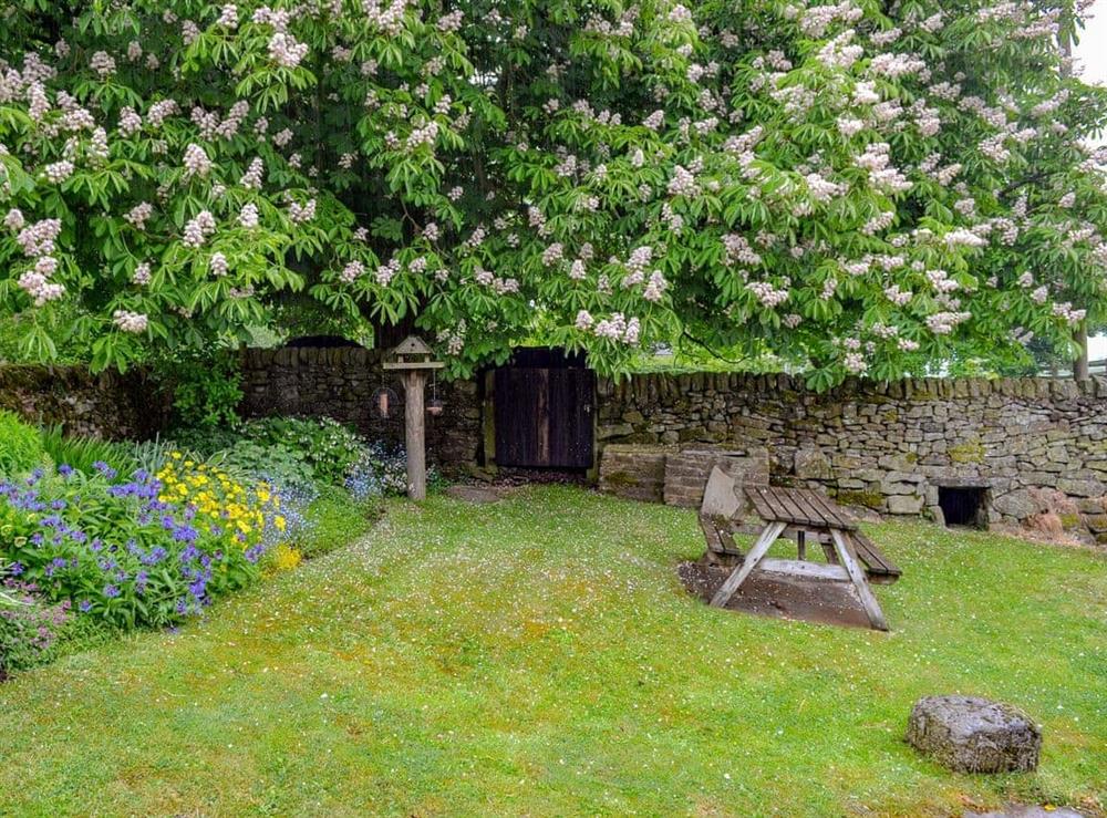 Delightful garden at Spring Cottage in Hollinsclough, near Buxton, Derbyshire