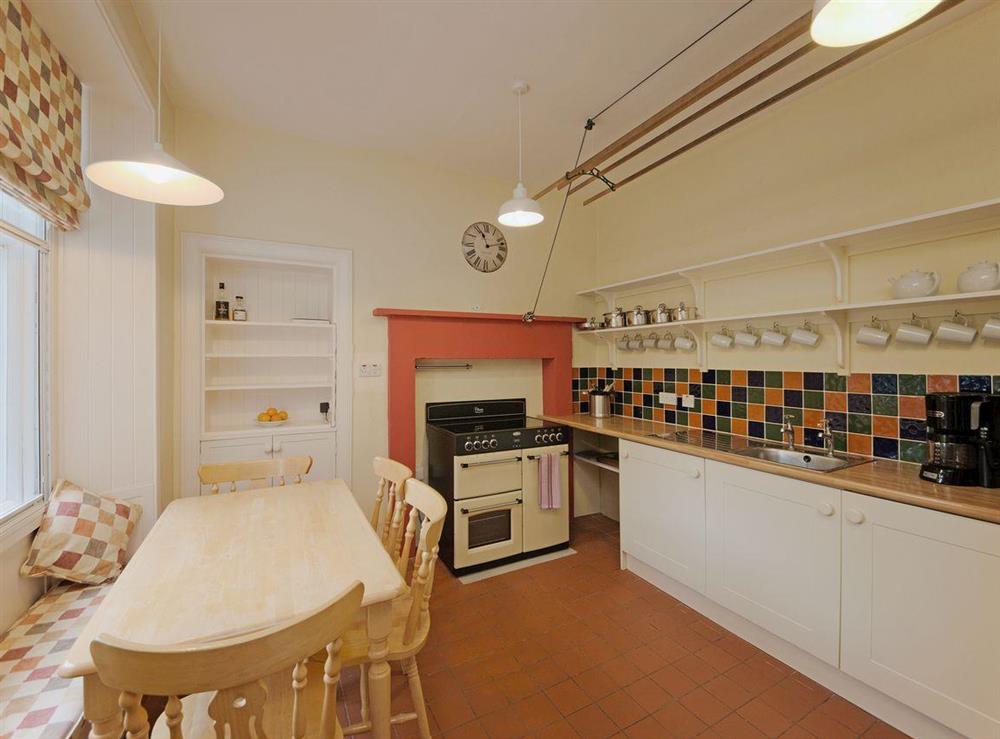 Tiled kitchen with breakfast area at Springbank in Taynuilt, near Oban, Argyll