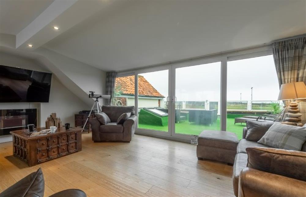 Sitting room with wide-reaching views at Springbank, Wells-next-the-Sea