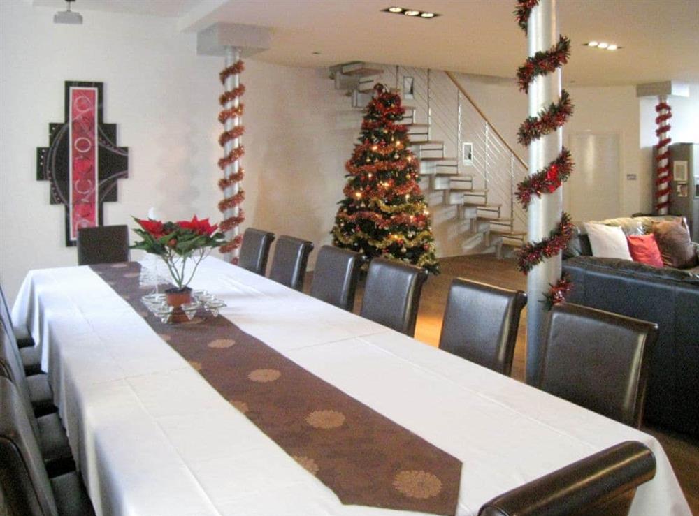 Dining area at Christmas at Springfield House in Middleton-in-Teesdale, Durham