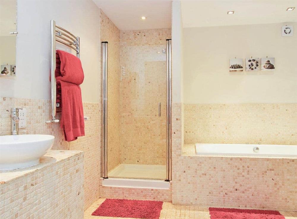 Superb bathroom with separate shower cubicle at Springfield House in Middleton-in-Teesdale, Durham