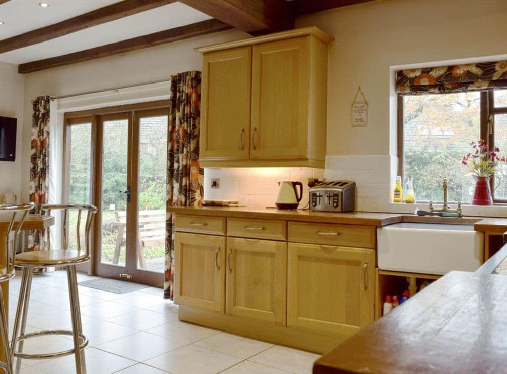 Well presented farmhouse style kitchen at Springfields in Leek, Staffordshire., Great Britain