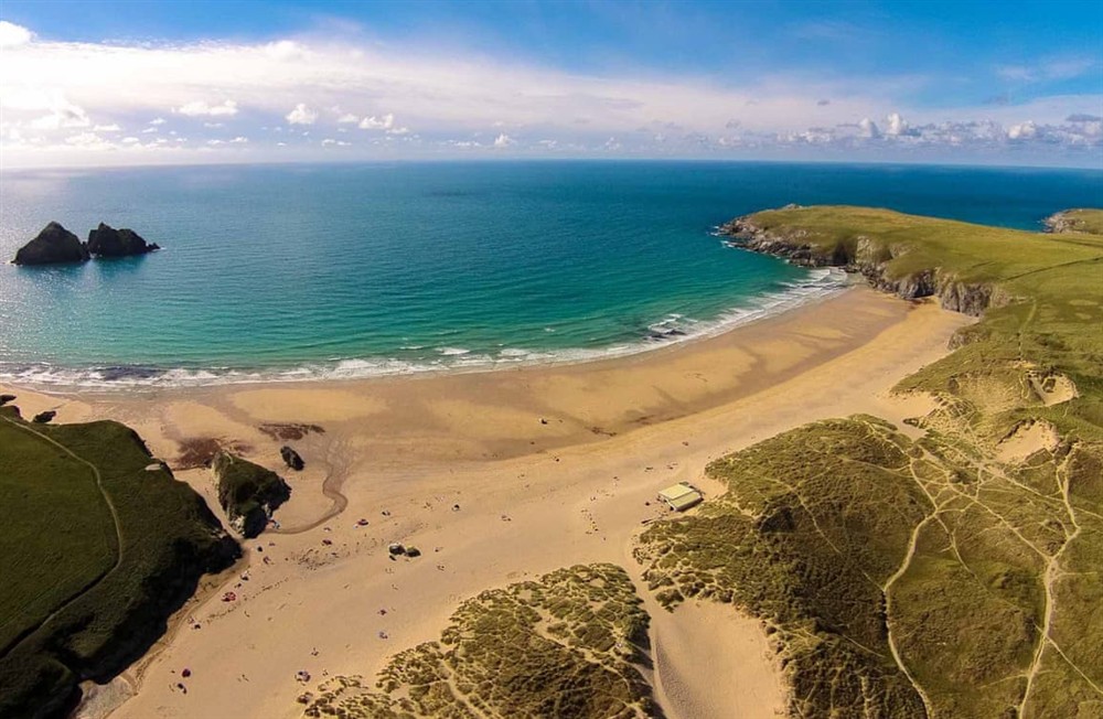 Beach at Springtide in Holywell Bay, Cornwall