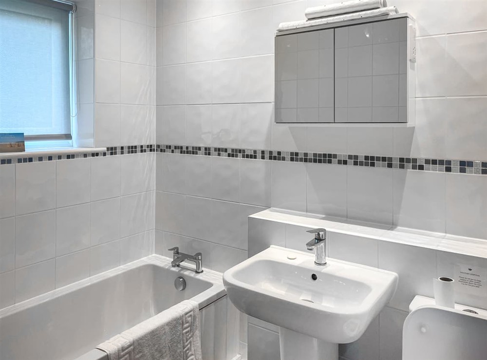 Bathroom at Spruce Cottage in Tywardreath, near Par, Cornwall