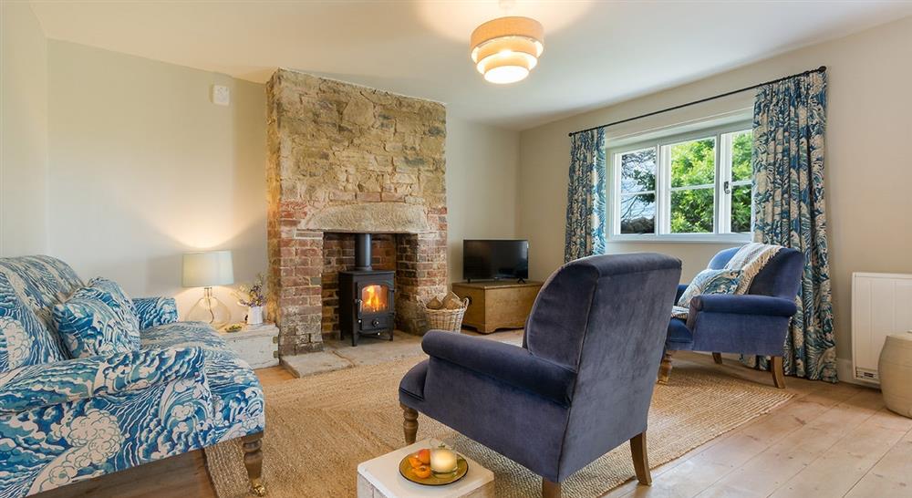 The sitting room at Spyway in Langton Matravers, Dorset