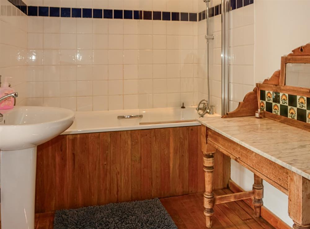 Bathroom at Squire Cottage in Bishops Castle, Shropshire