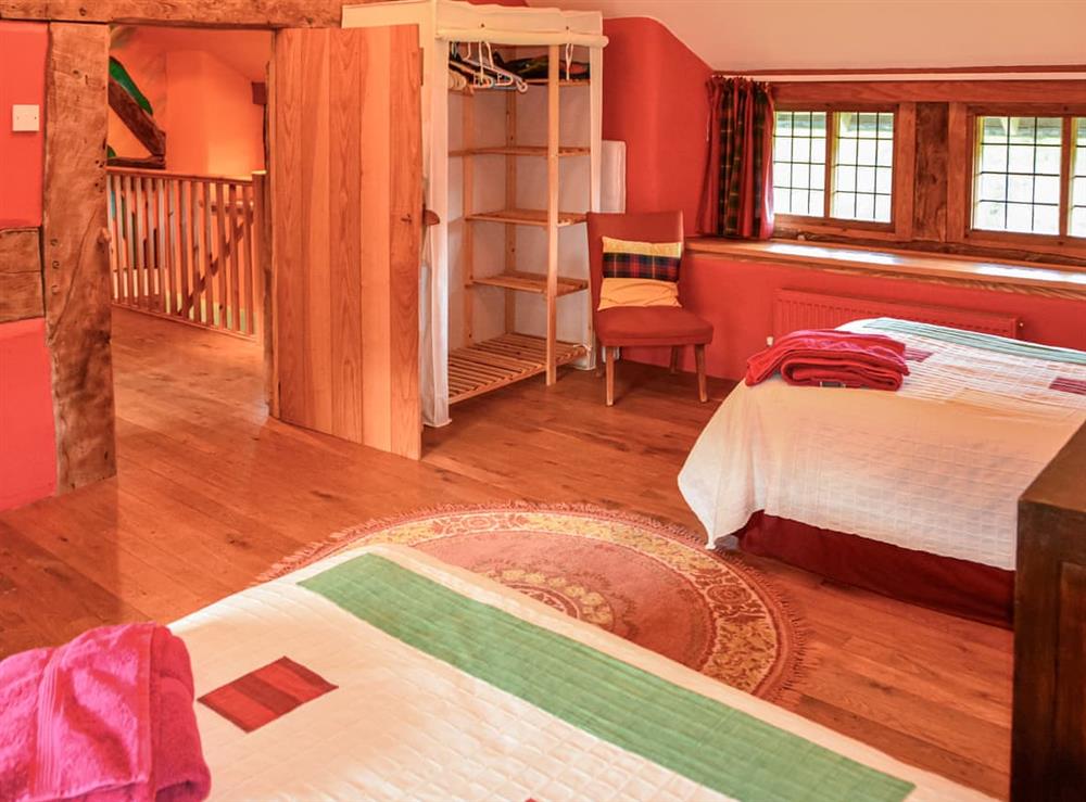Twin bedroom at Squire Cottage in Bishops Castle, Shropshire