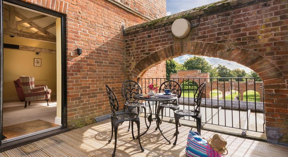 The pleasant outside seating area at Squire's Loft in Norwich, Norfolk