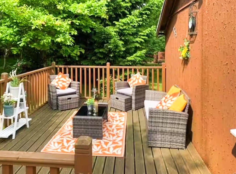Terrace at Squirrel Leap Lodge in Morpeth, Northumberland