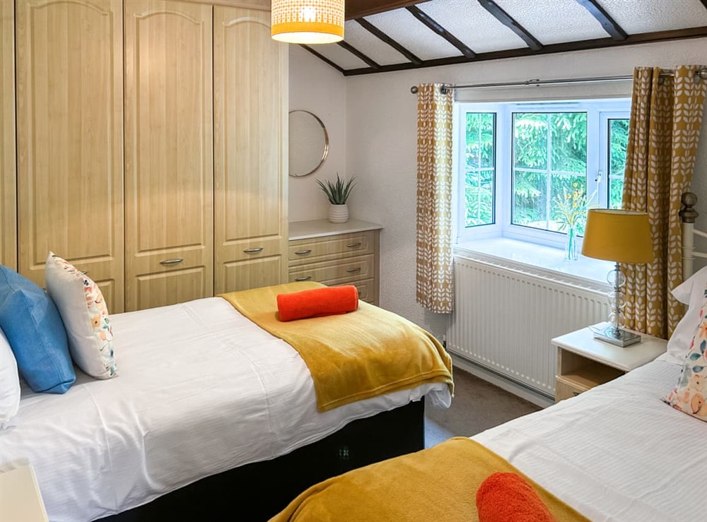 Twin bedroom at Squirrel Leap Lodge in Morpeth, Northumberland
