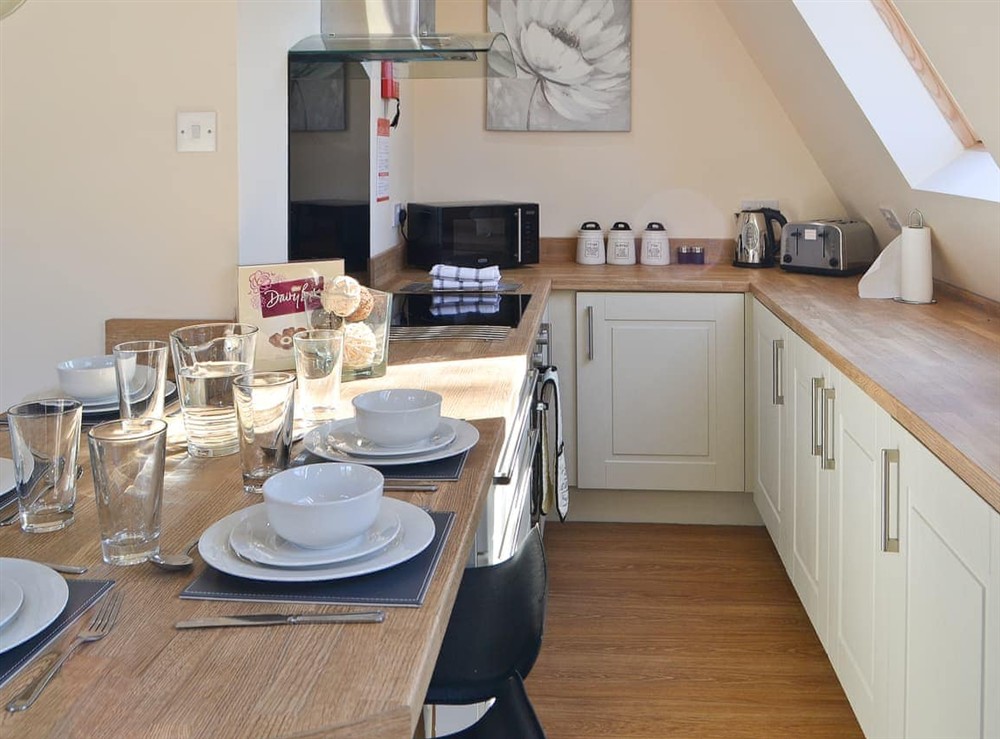 Kitchen/diner at Squirrel Lodge in Otterburn, Northumberland