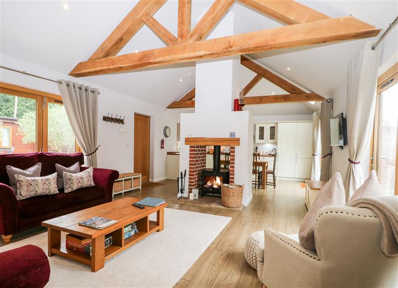 Relax in the living area at Squirrels Drey, Titchfield Common