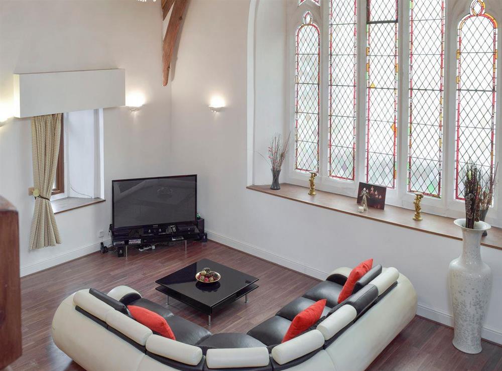 Spacious living room at St. Albans Church in Treherbert, near Treorchy, Mid Glamorgan