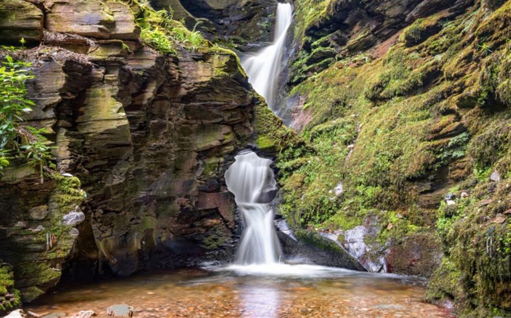 St Nectan's Glen waterfall a short walk from the house  at St. Brychan in Tintagel