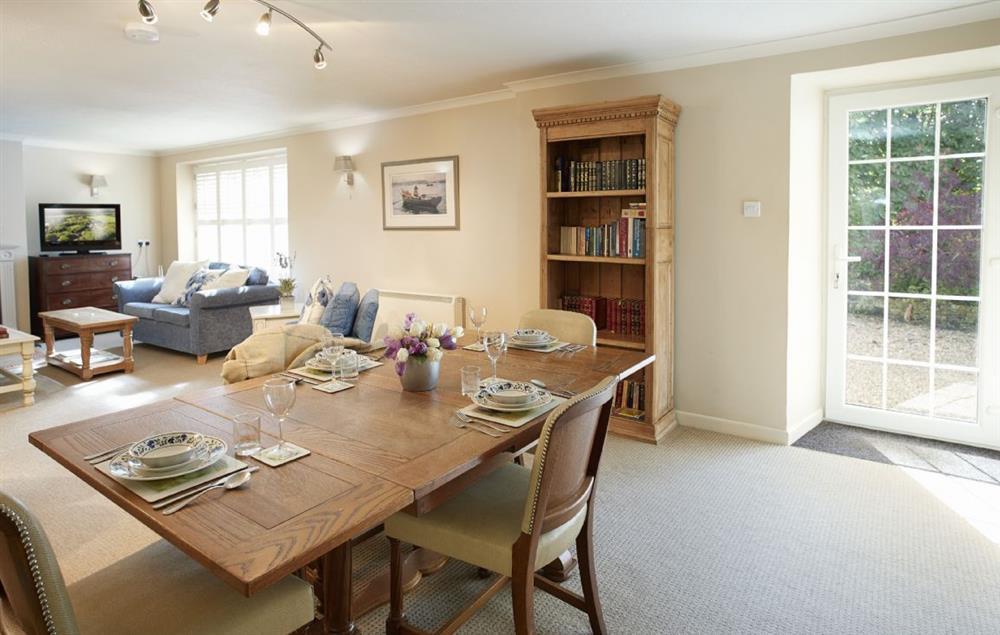 Open plan dining room and sitting room at St Corantyn Cottage, Helston