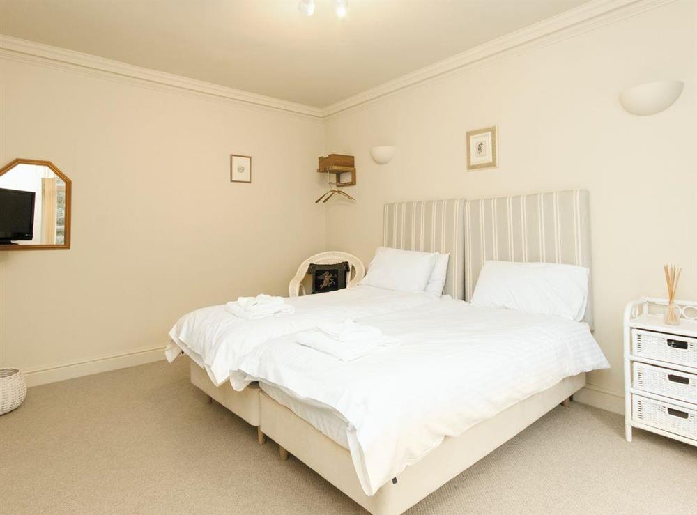 Twin bedroom full of character at St Elmo Court 7 in Salcombe, Devon