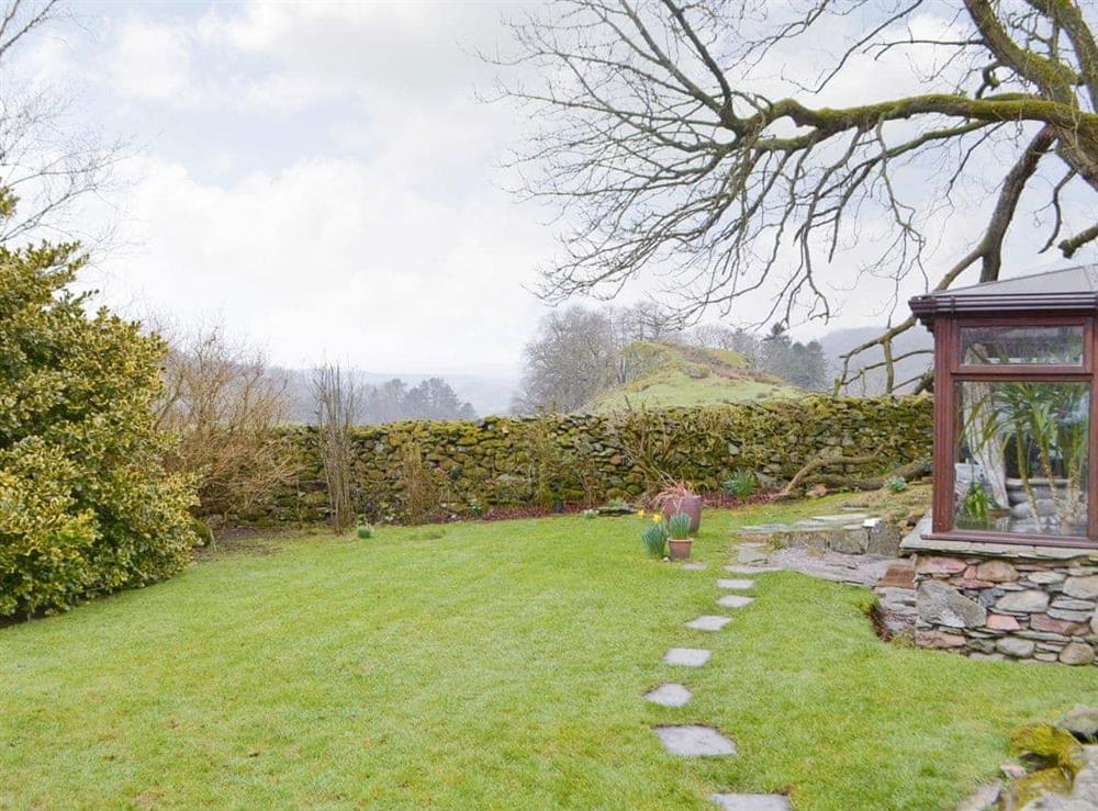 Spacious lawned garden at St Francis Cottage in Ulpha, Nr Broughton-in-Furness., Cumbria