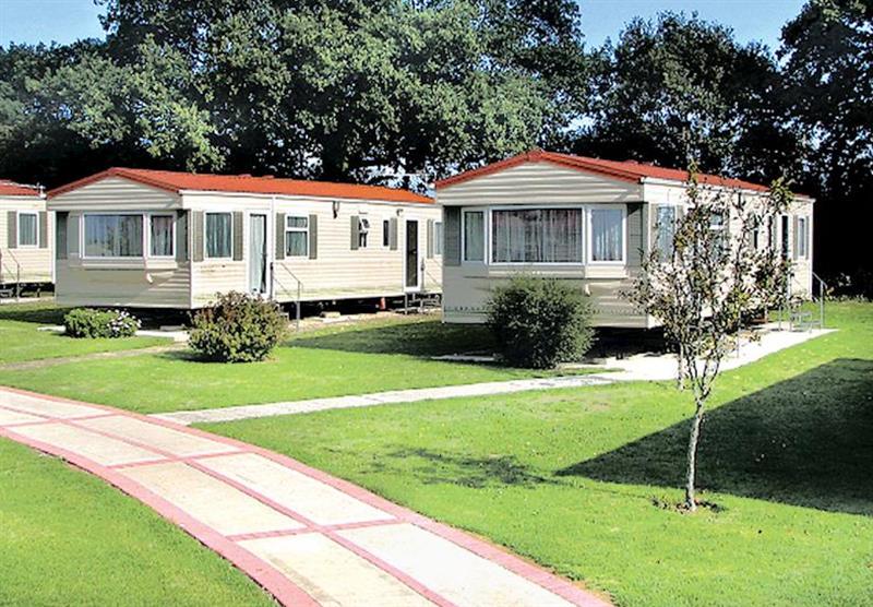 The park setting at St Helens Holiday Park in Isle of Wight, South of England