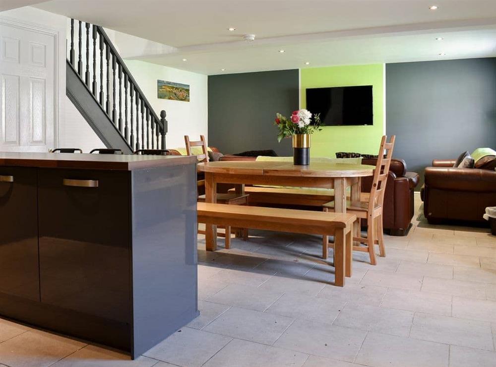Well presented open plan living space at St Hildas Rest in Hinderwell, near Staithes, North Yorkshire