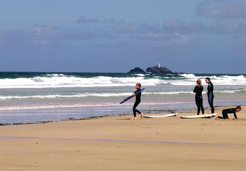 Towans beach at St Ives Holiday Village in , Cornwall