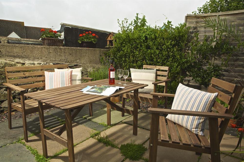 Terrace with garden furniture at St Leonards in , Salcombe